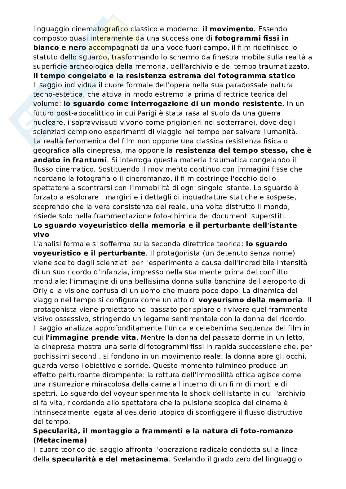 Riassunto esame Storia e teorie del cinema, Prof. Vitella Federico, libro consigliato Il cinema dello sguardo. Dai Lumière a Matrix, Pierotti, Vitella Pag. 61