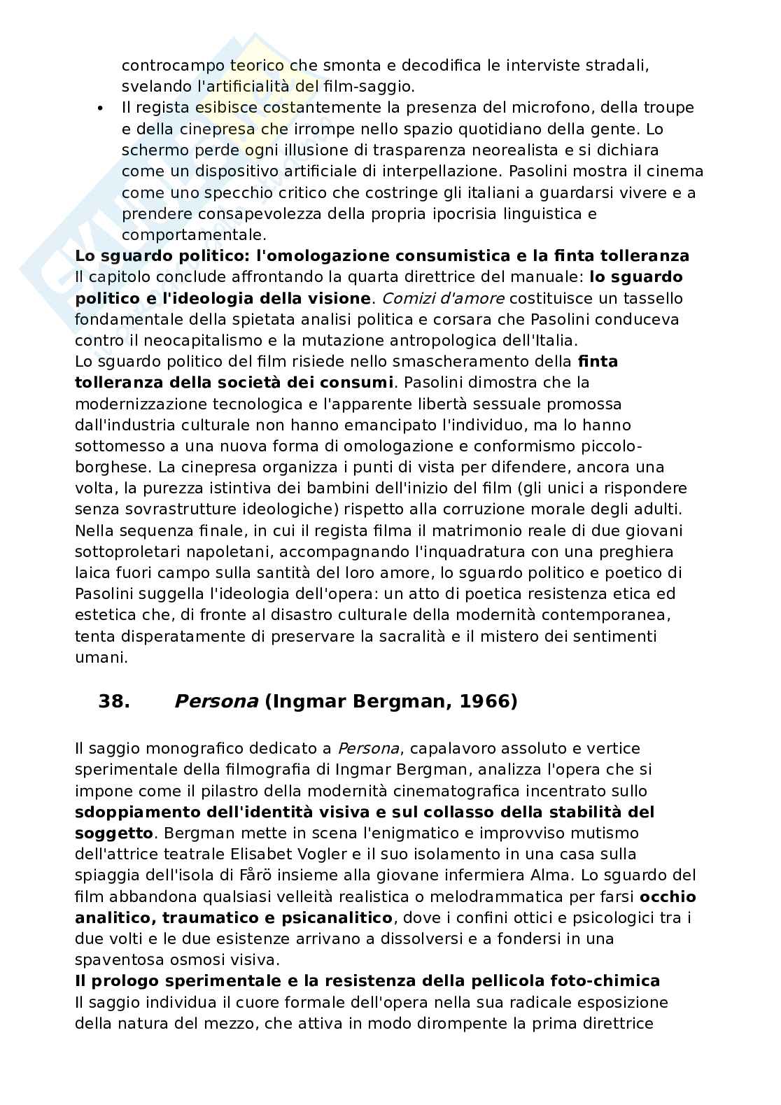 Riassunto esame Storia e teorie del cinema, Prof. Vitella Federico, libro consigliato Il cinema dello sguardo. Dai Lumière a Matrix, Pierotti, Vitella Pag. 66