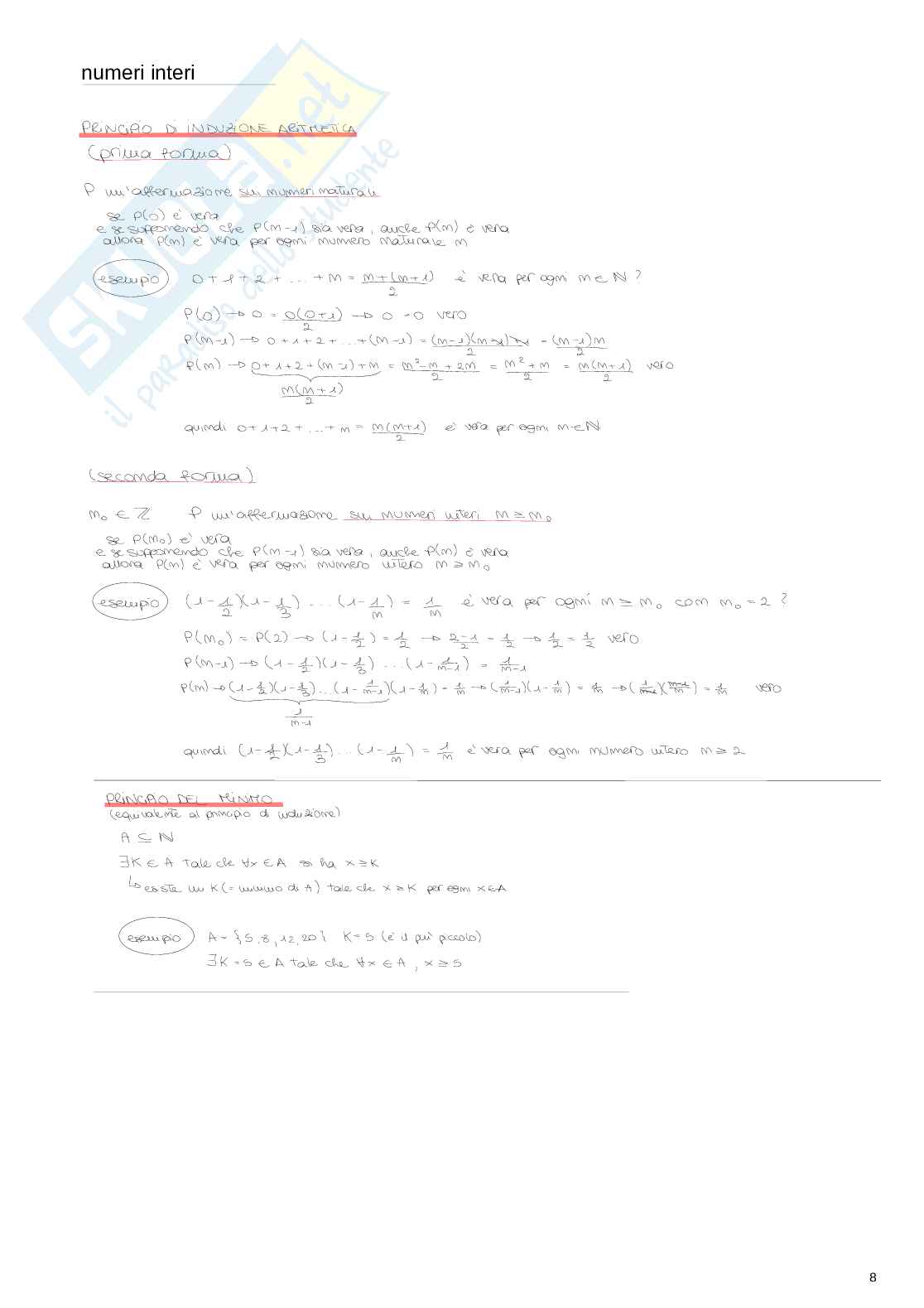 Appunti di Algebra e logica sui numeri interi Pag. 1