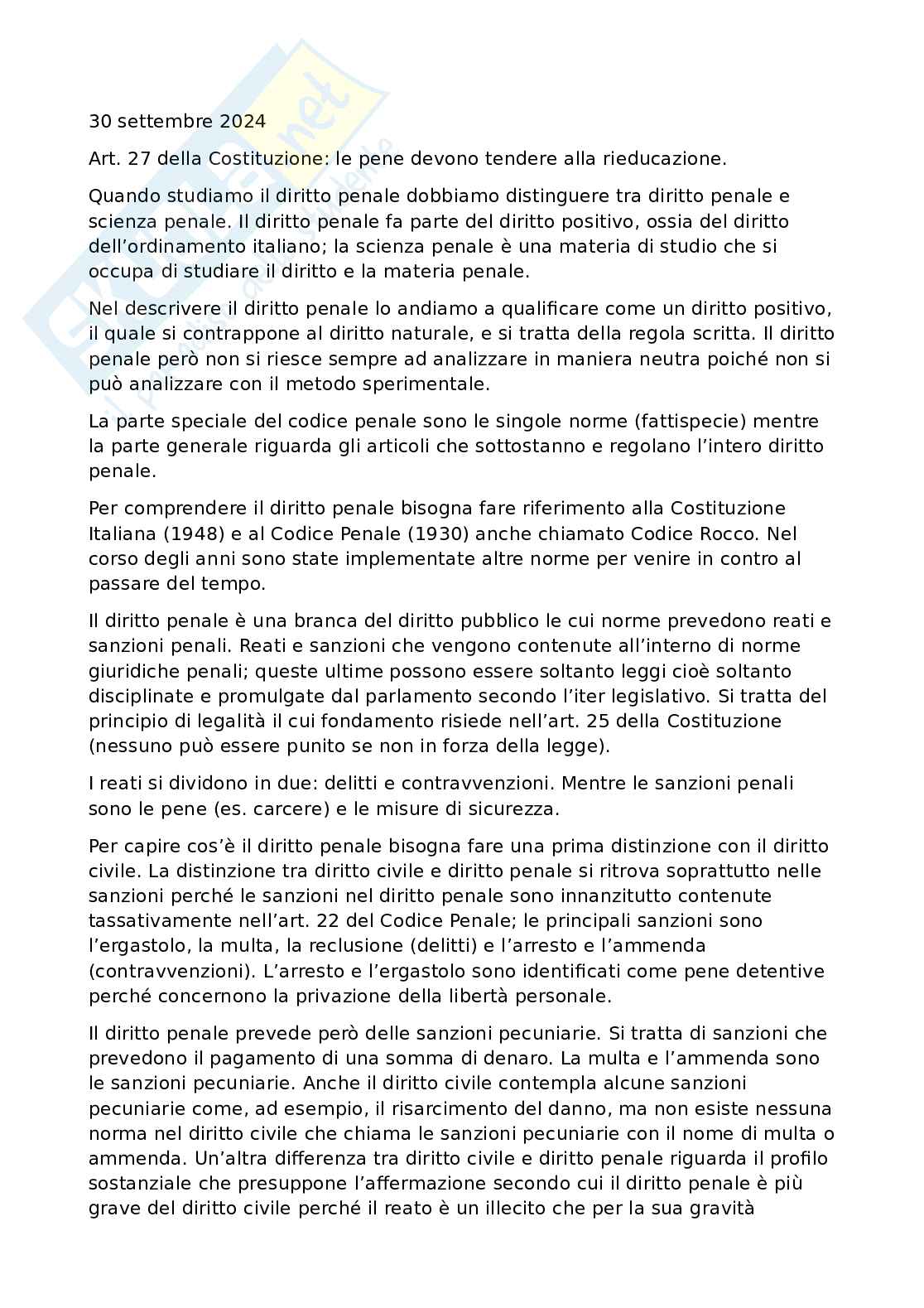 Appunti di Diritto penale Pag. 1