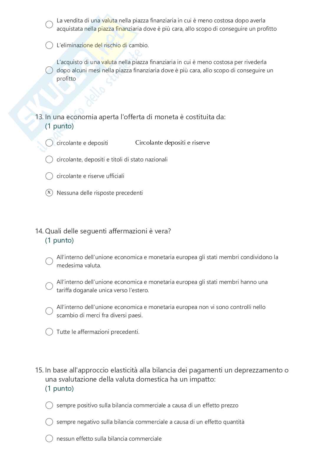 Esercizi prova d'esame Economia Internazionale Pag. 26