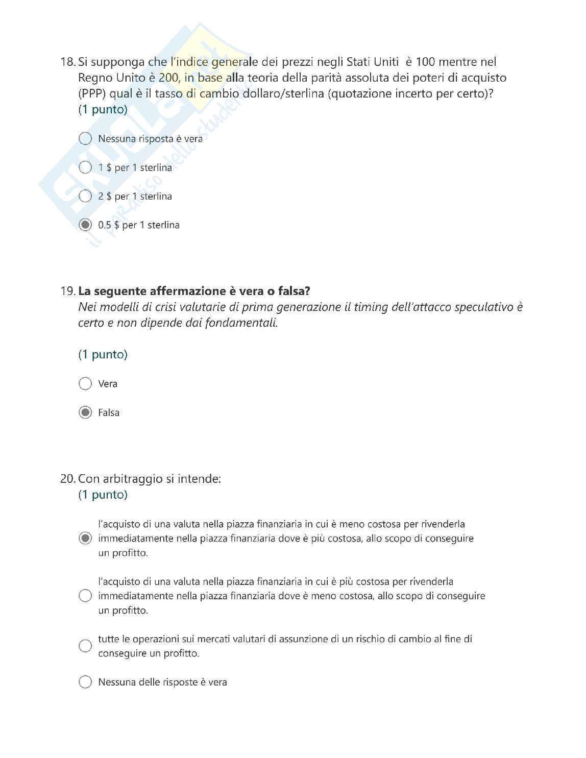 Esercizi prova d'esame Economia Internazionale Pag. 36