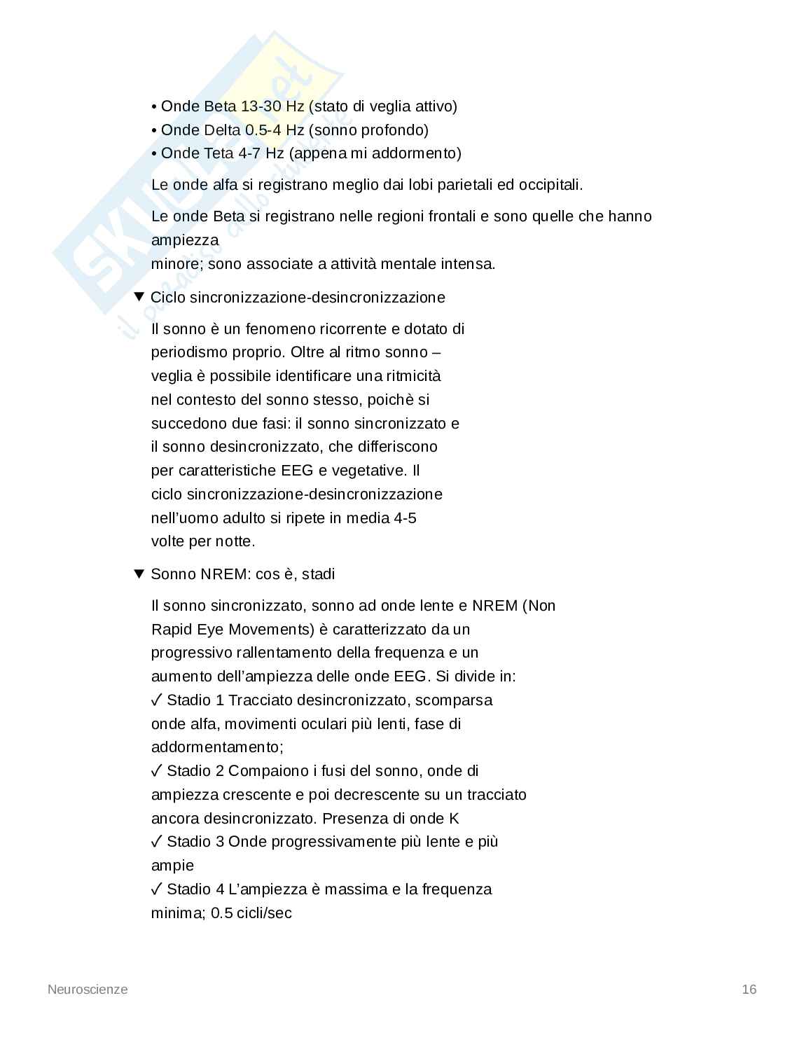 Appunti Neuroscienze - Psicologia dello Sport Pag. 16