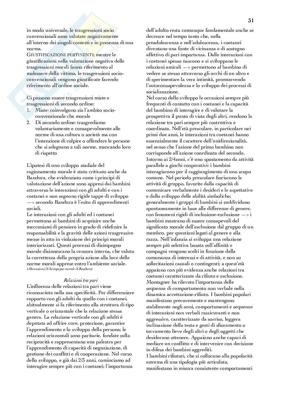 Riassunto esame Psicologia dello sviluppo, Prof. Capobianco Micaela, libro consigliato Psicologia dello sviluppo, Camaioni Pag. 31
