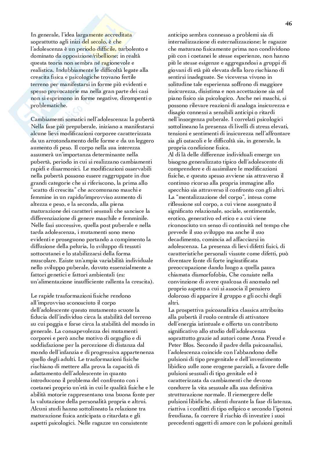 Riassunto esame Psicologia dello sviluppo, Prof. Capobianco Micaela, libro consigliato Psicologia dello sviluppo, Camaioni Pag. 46