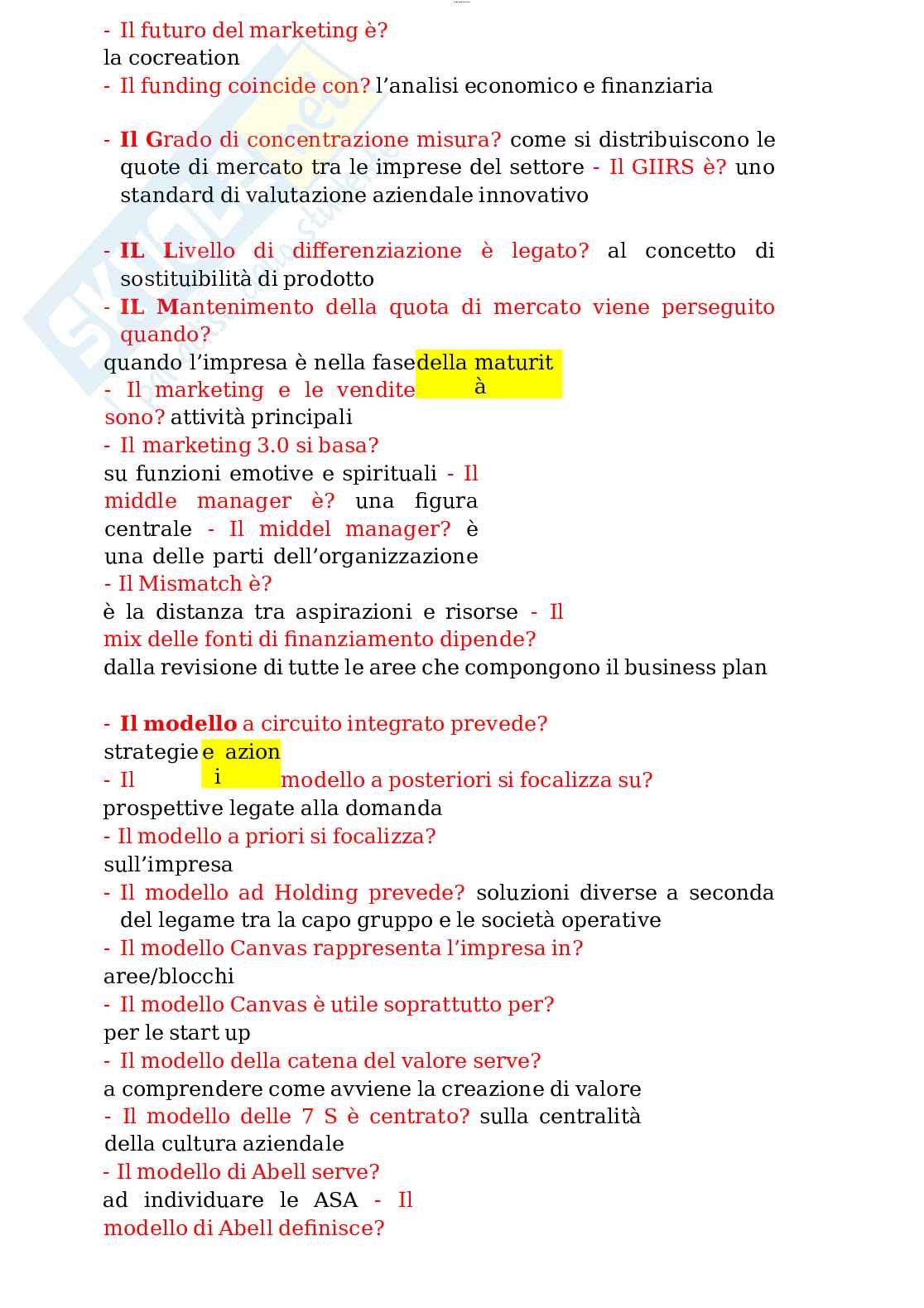 Paniere esame Economia e gestione delle imprese  Pag. 11