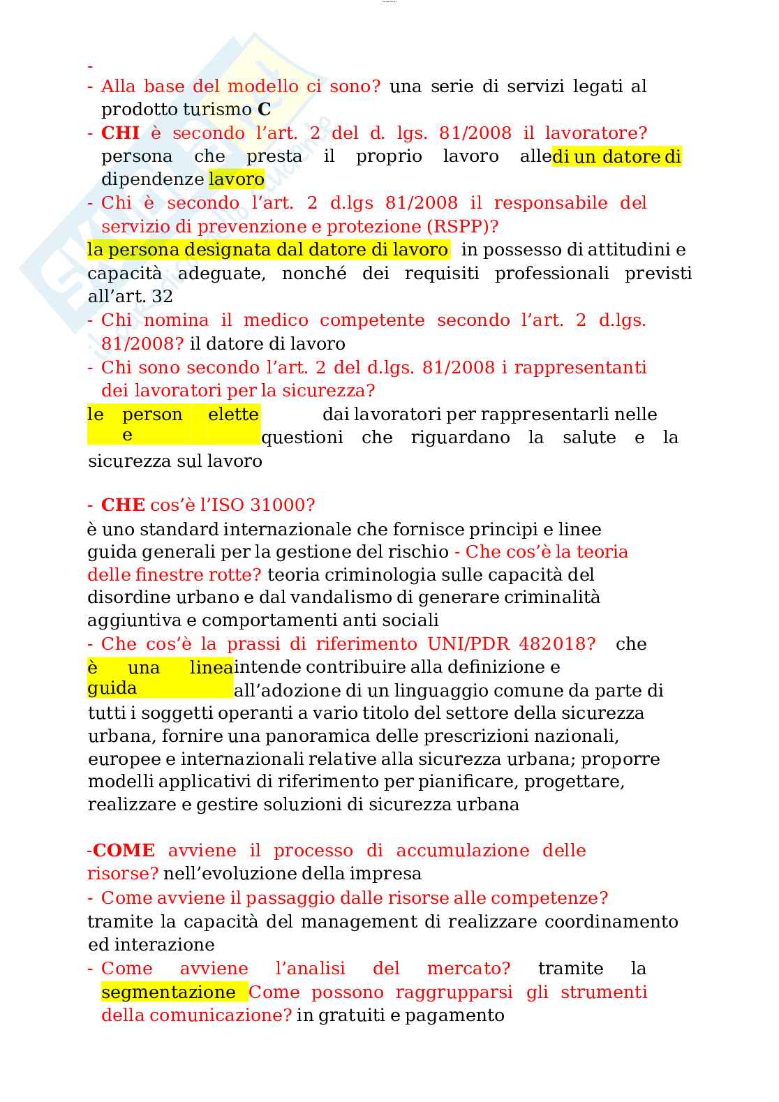 Paniere esame Economia e gestione delle imprese  Pag. 2