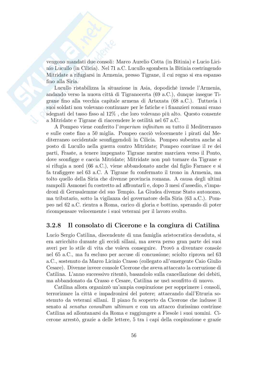 Riassunto esame Storia romana, prof. Raggi, libro consigliato Geraci, Marconi Pag. 56