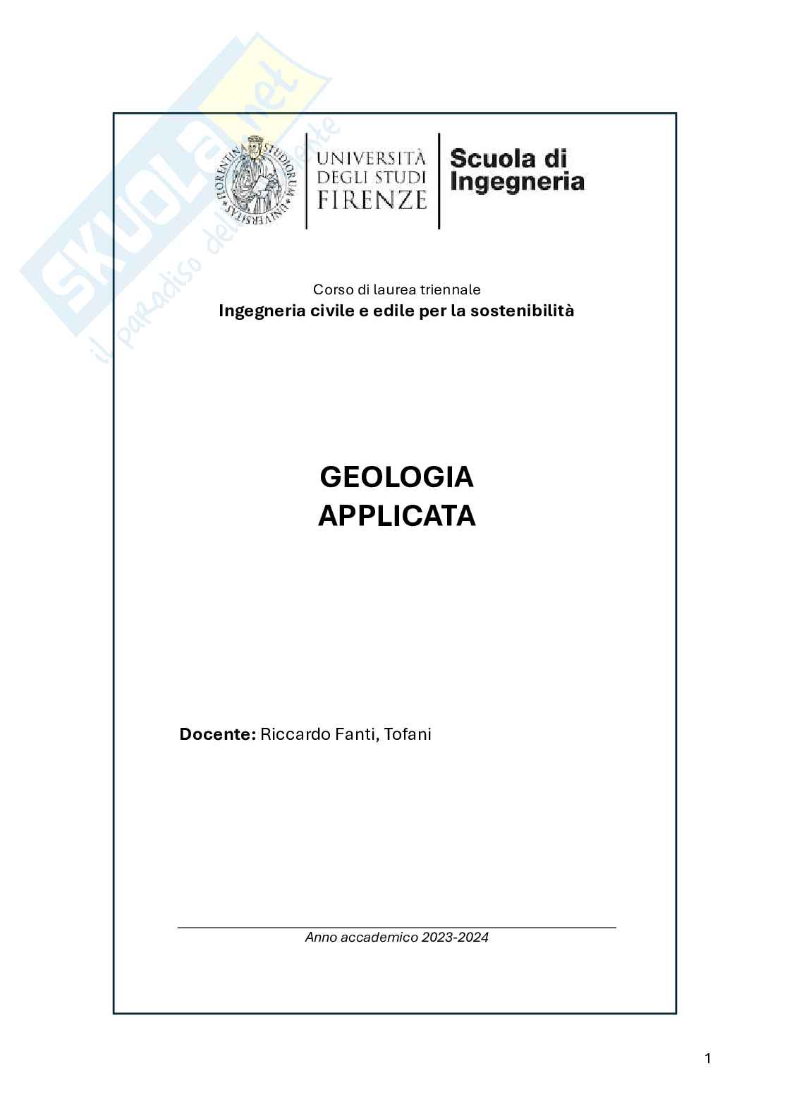 Appunti di Geologia applicata/Geomorfologia Pag. 1