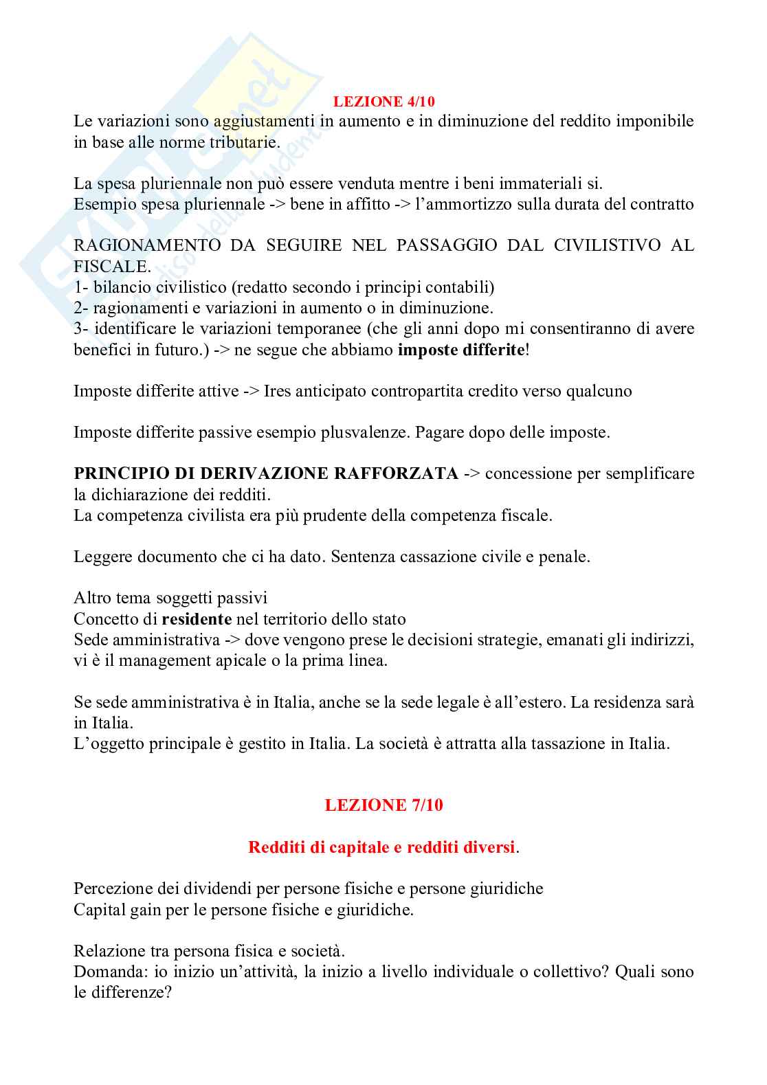 Pianificazione fiscale delle imprese - Appunti Pag. 1