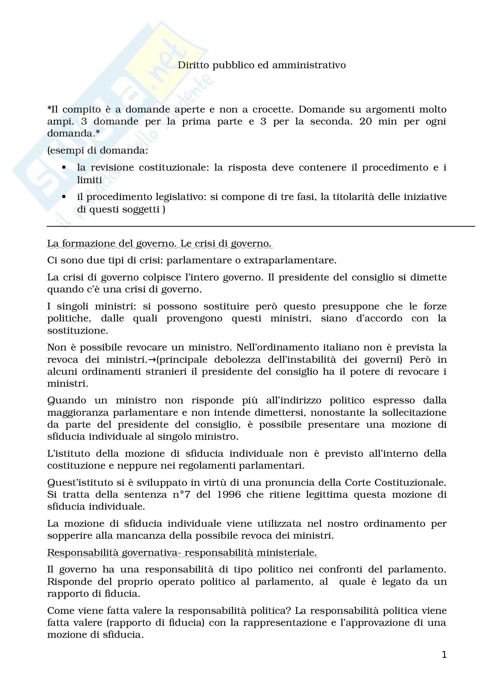 La formazione del Governo Pag. 1