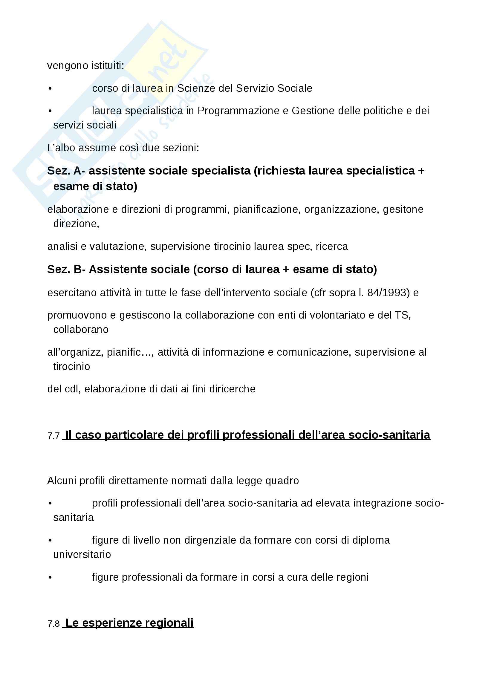 Riassunto esame Sistemi welfare, Prof Scarselli, Libro consigliato Manuale di diritto dei servizi sociali, Codini, Fossati, Luppi Pag. 71