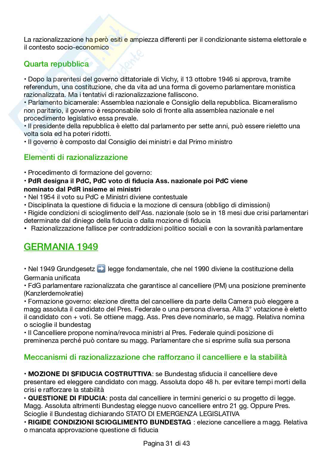 Riassunto esame Diritto costituzionale , Prof. Califano Licia, libro consigliato Diritto costituzionale, Bin, Pitruzzella Pag. 31