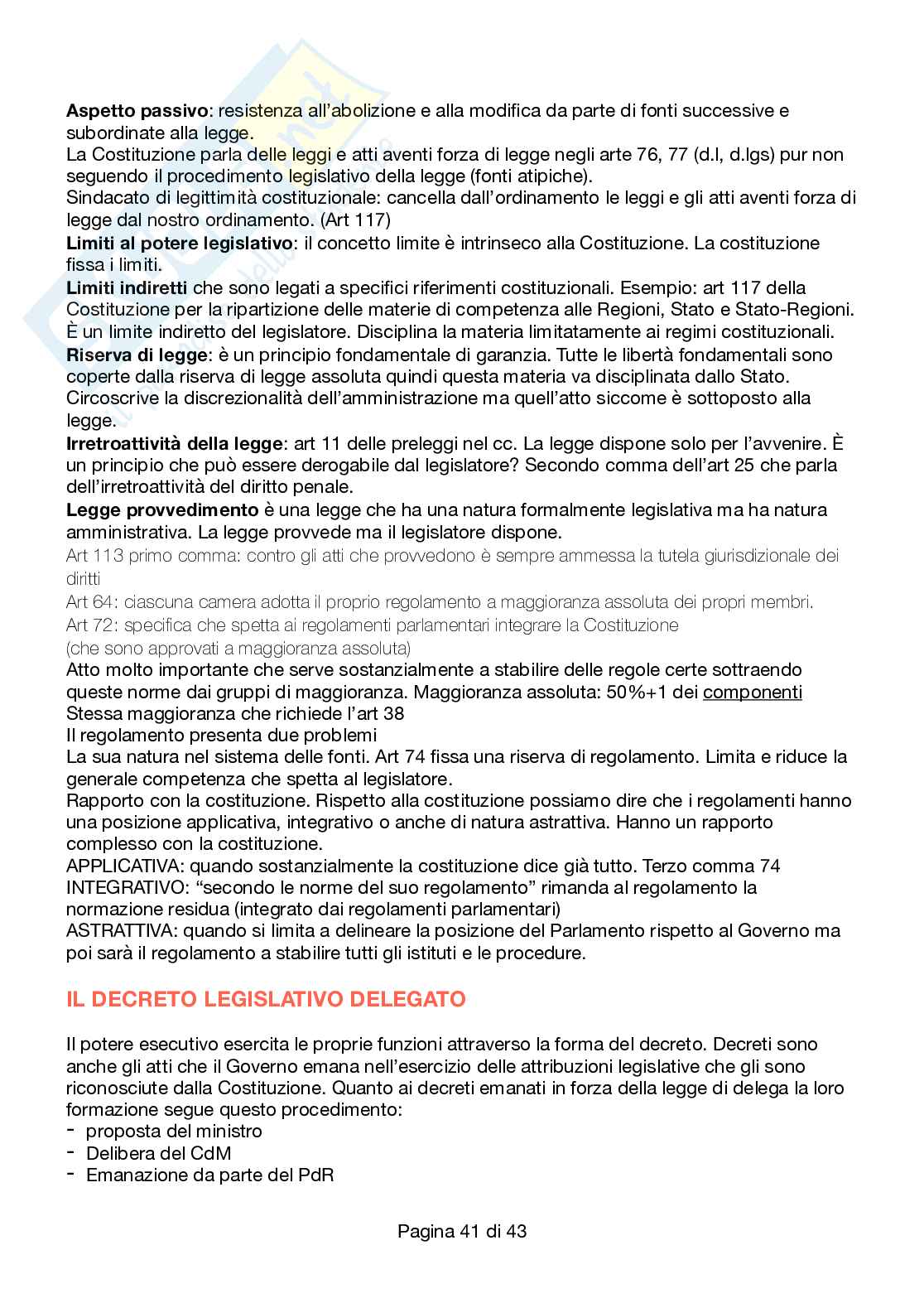 Riassunto esame Diritto costituzionale , Prof. Califano Licia, libro consigliato Diritto costituzionale, Bin, Pitruzzella Pag. 41
