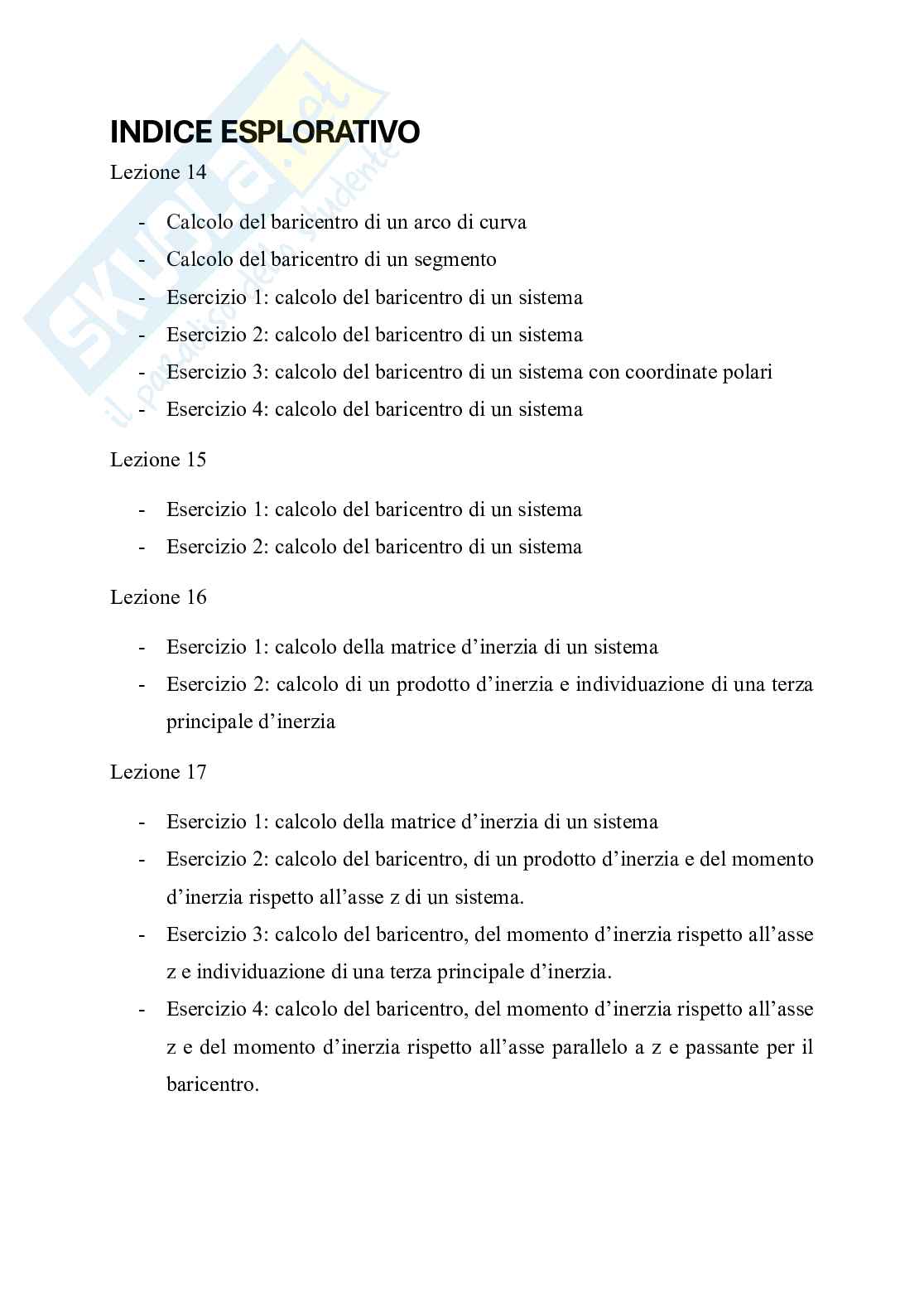 Esercitazioni di Meccanica razionale Pag. 2