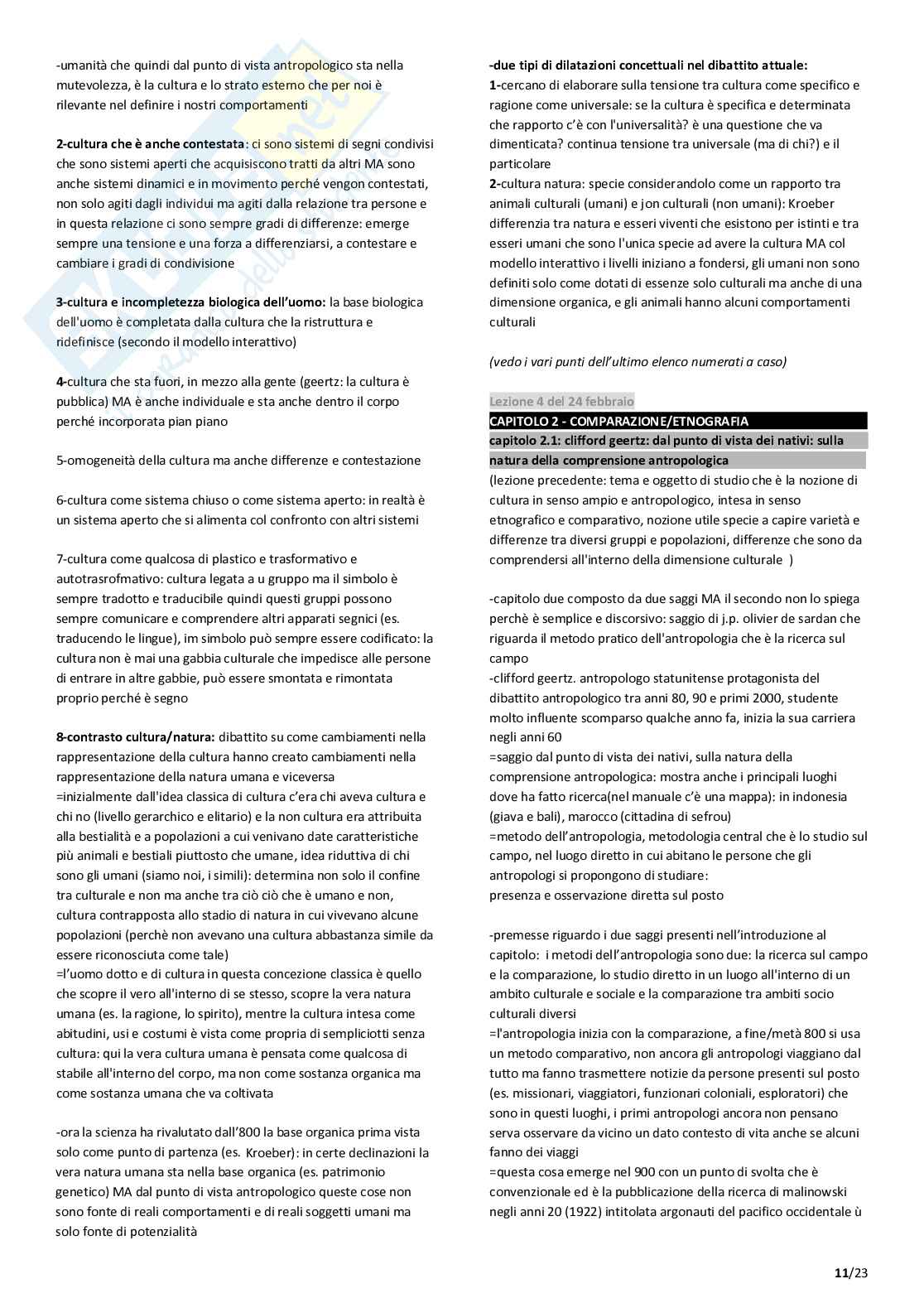 Antropologia culturale  Pag. 11