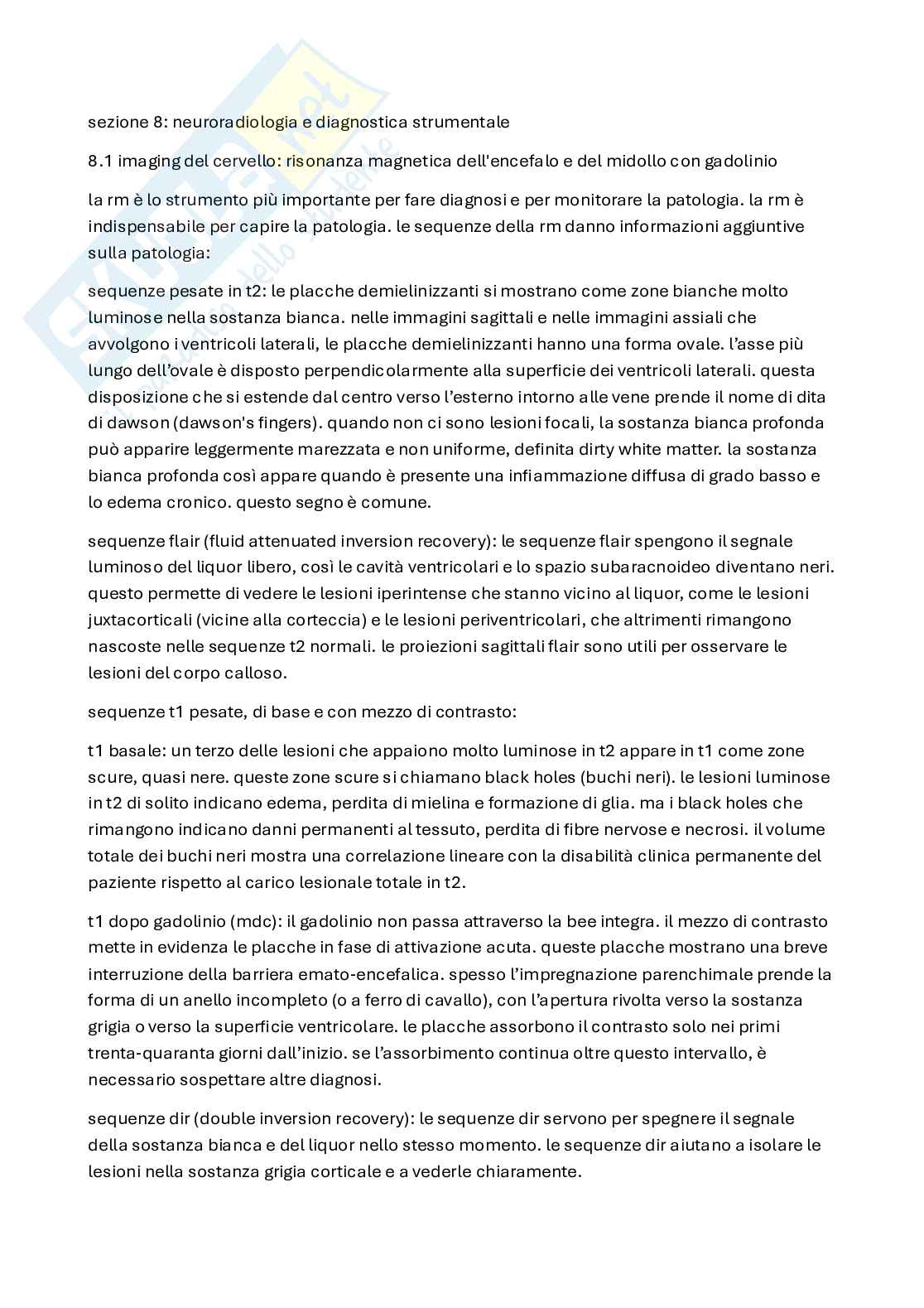 Sclerosi multipla: diagnostica strumentale, diagnosi differenziale, prognosi e strategie terapeutiche Pag. 1