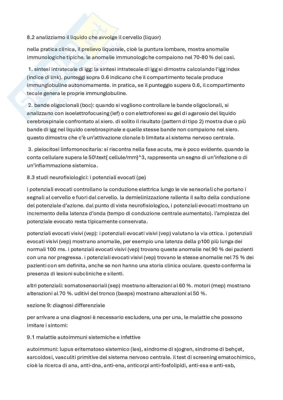 Sclerosi multipla: diagnostica strumentale, diagnosi differenziale, prognosi e strategie terapeutiche Pag. 2