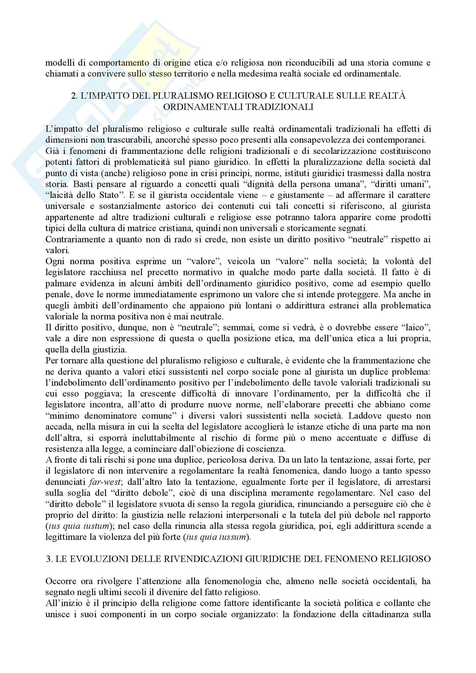 Diritto ecclesiastico - rapporti tra Stato e Chiesa Pag. 2