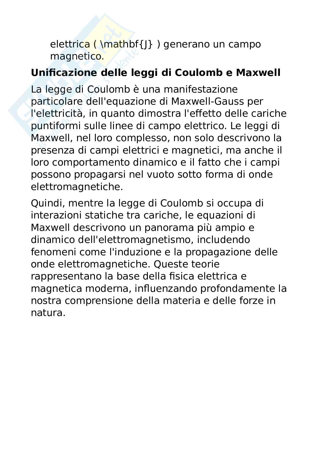 Leggi di Coulomb e Leggi di Maxwell Pag. 6