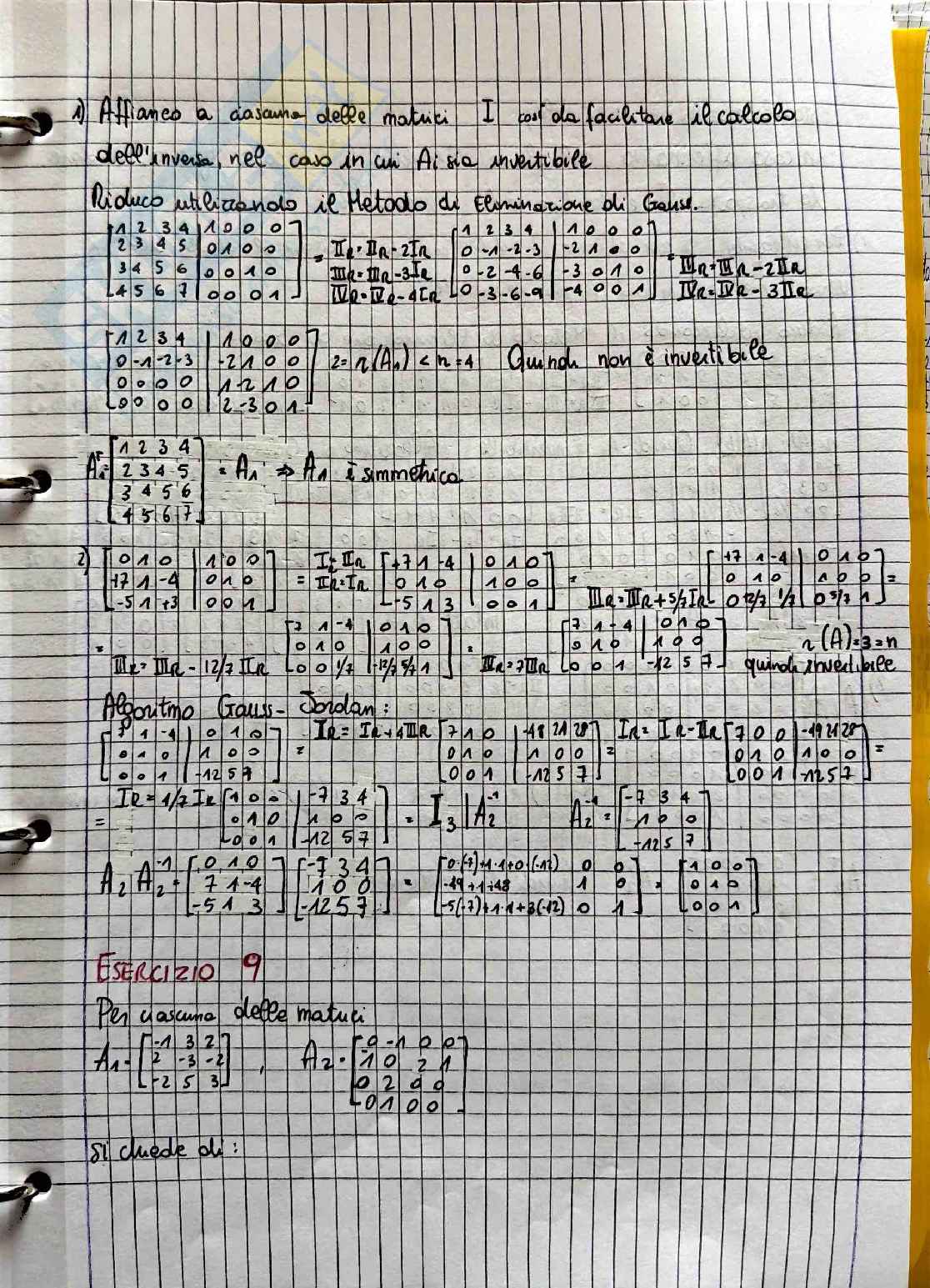 Primo parziale Geometria e algebra lineare - Parte 3 Pag. 1