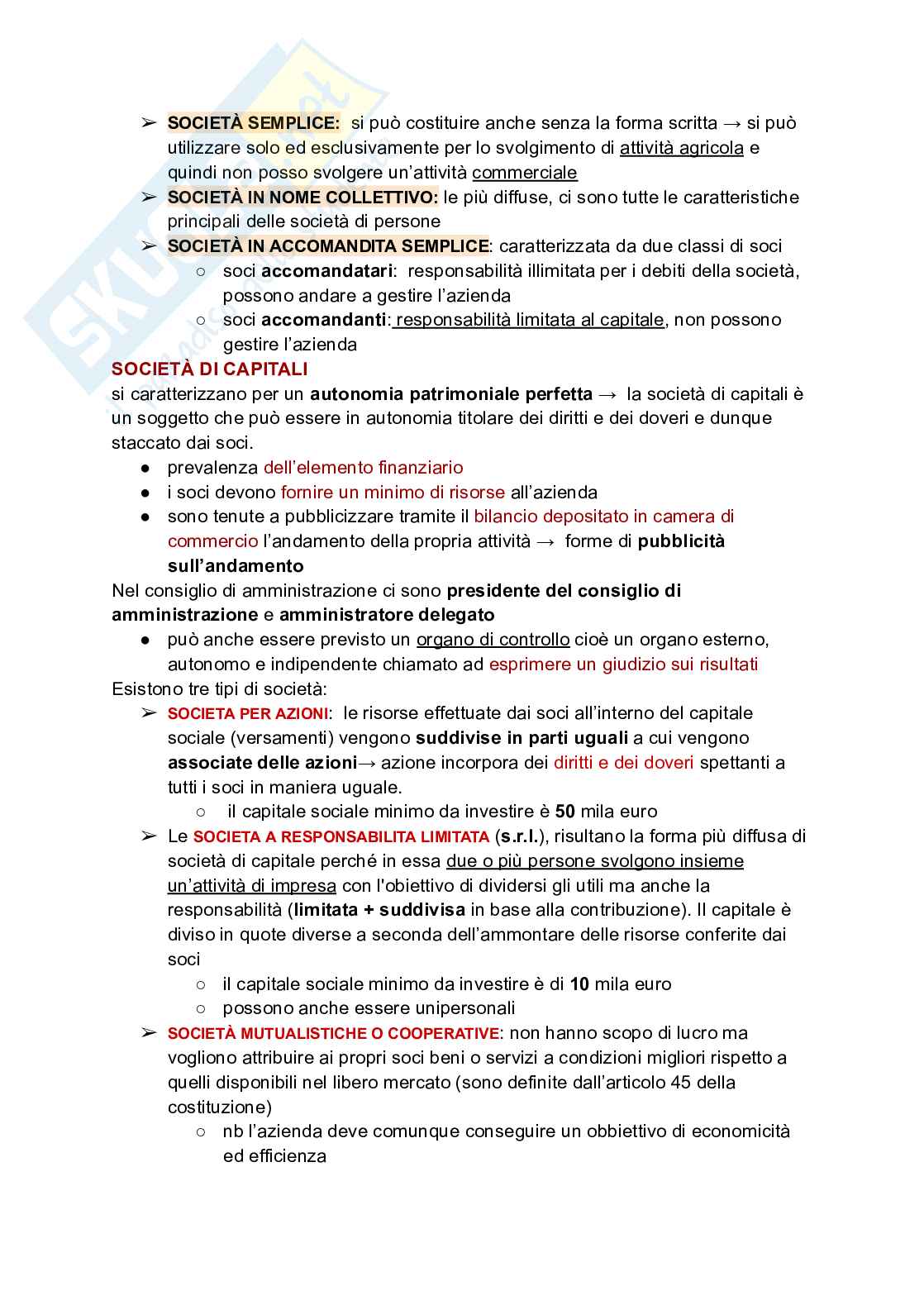Economia e forme di impresa  Pag. 51