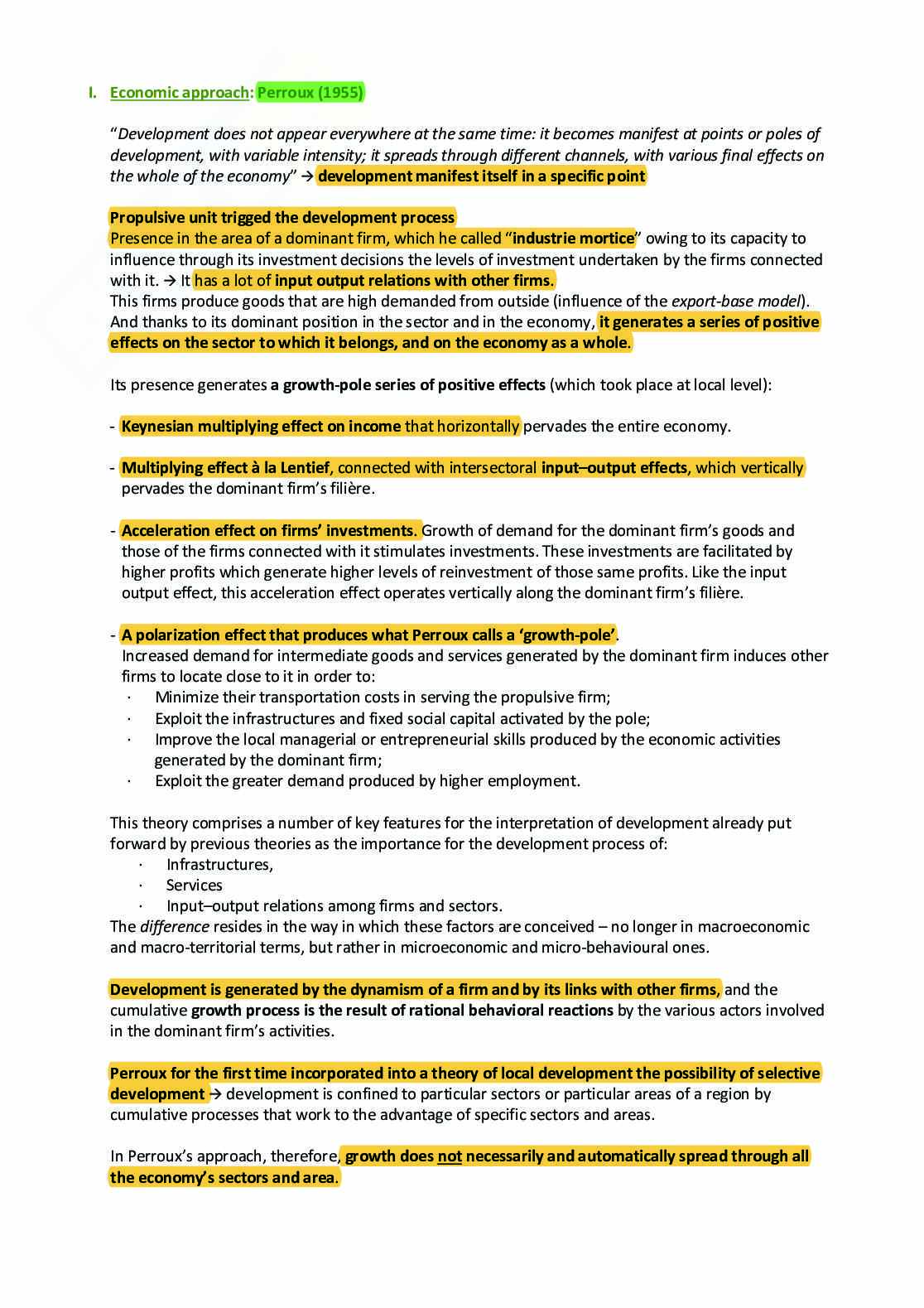 Appunti sulle lezioni di Regional Economics + Land Rent Theories - I + II Parziale Pag. 41