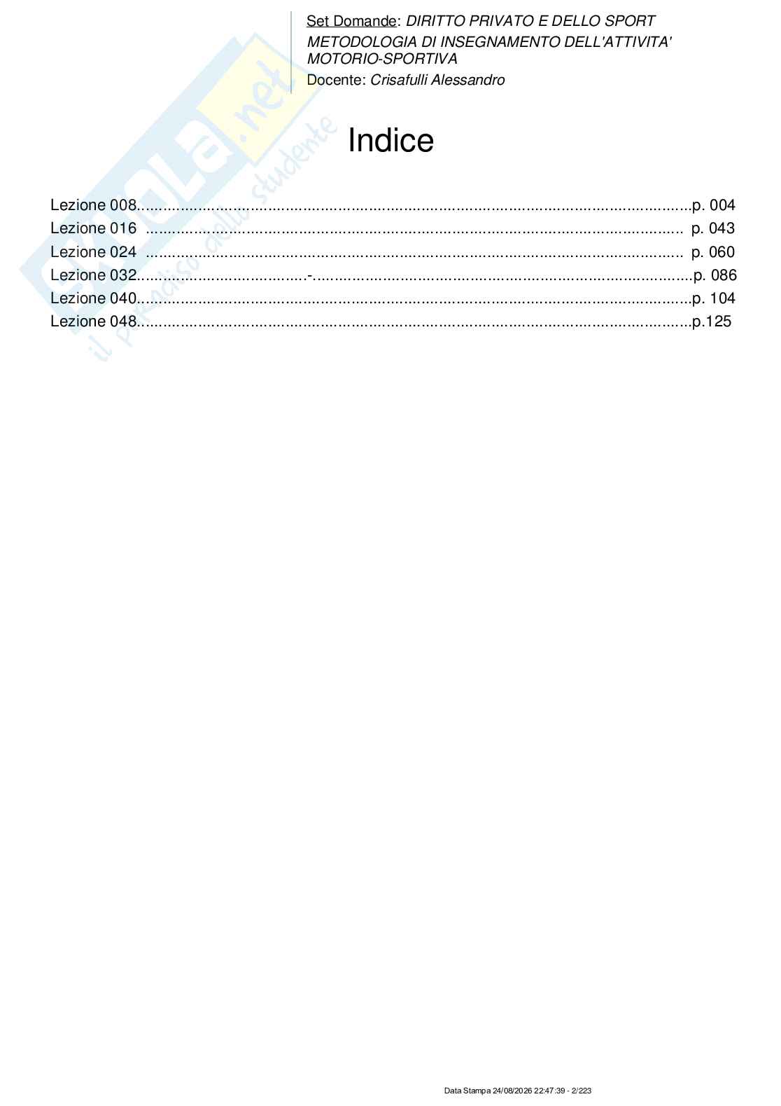 Paniere nuovo di Diritto privato e dello sport  Pag. 2