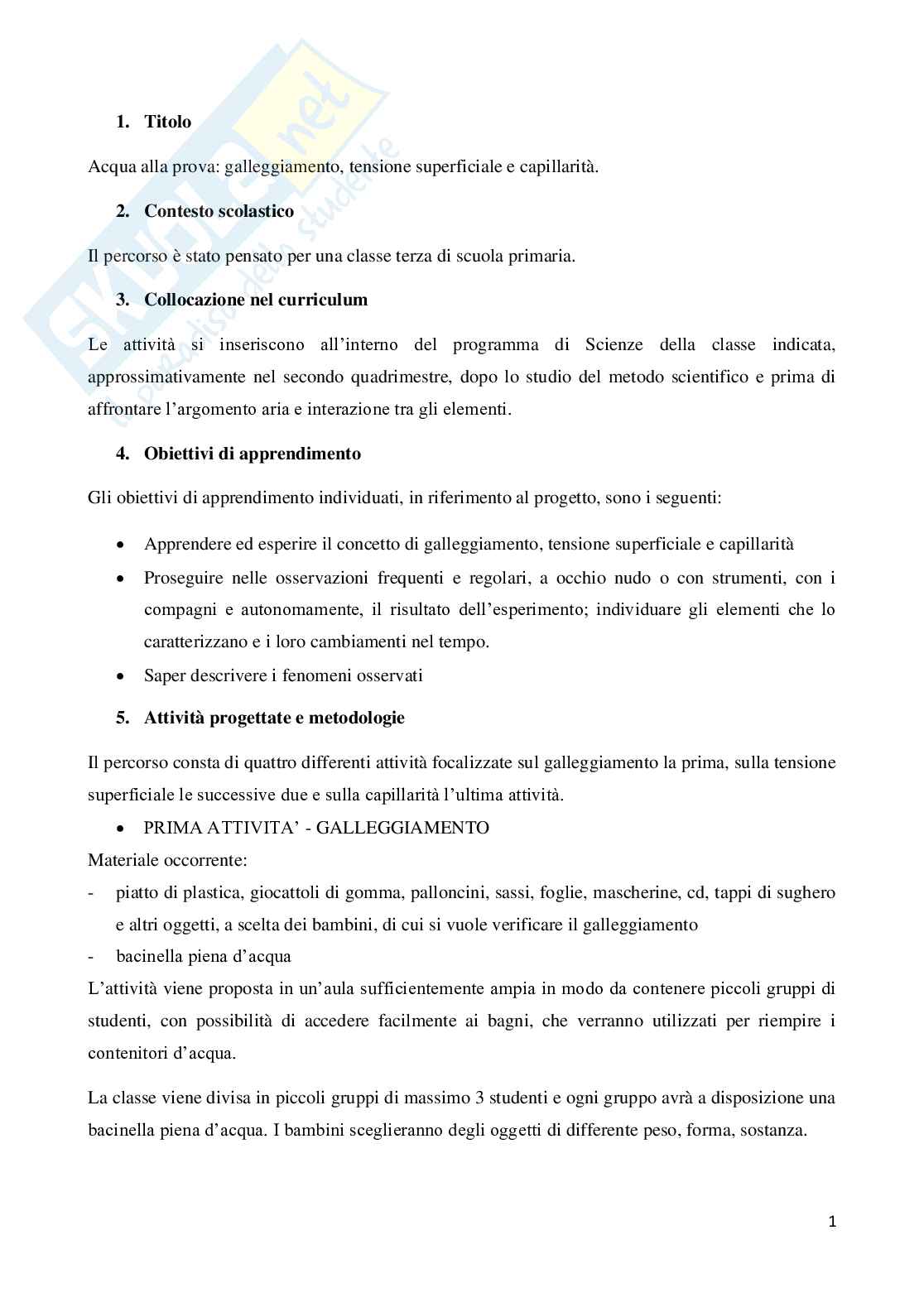 Tesina per laboratorio trasversale di scienze Pag. 1