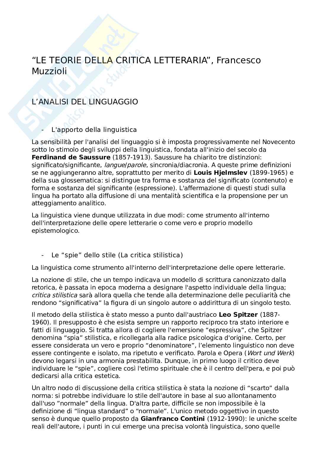 Esame Critica letteraria e letterature comparate Pag. 1
