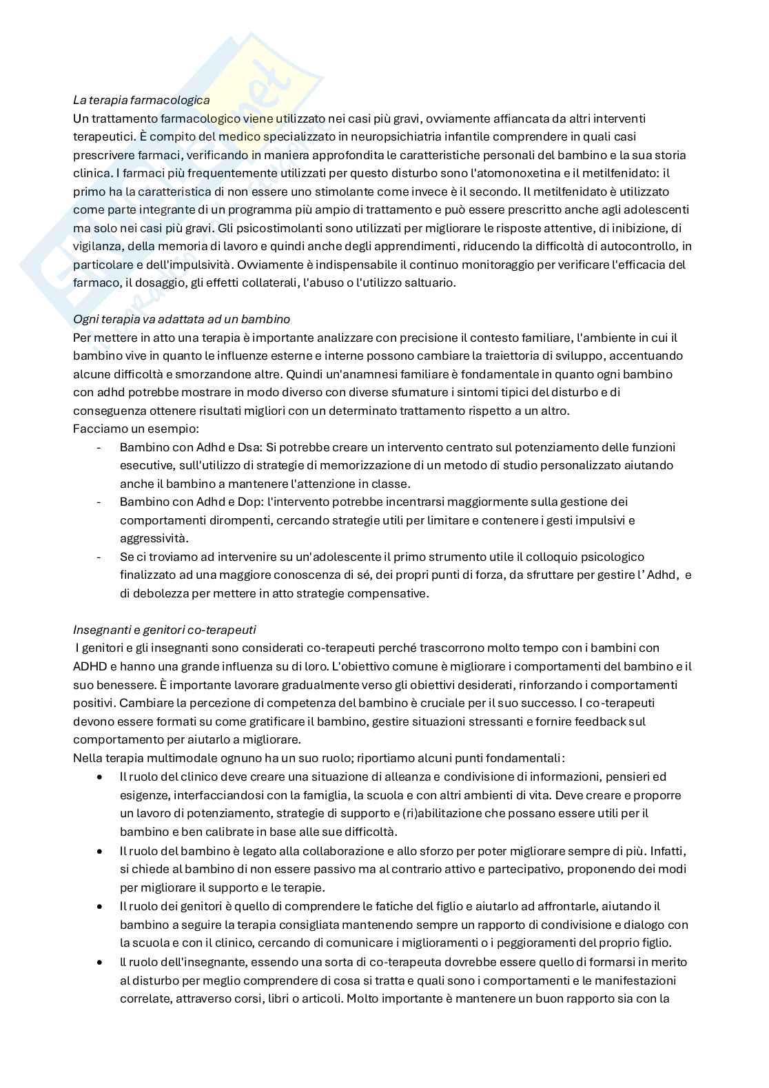 Riassunto esame Psicologia dello sviluppo, Prof. Re Anna Maria, libro consigliato Disattenti e iperattivi, Marzocchi Pag. 16