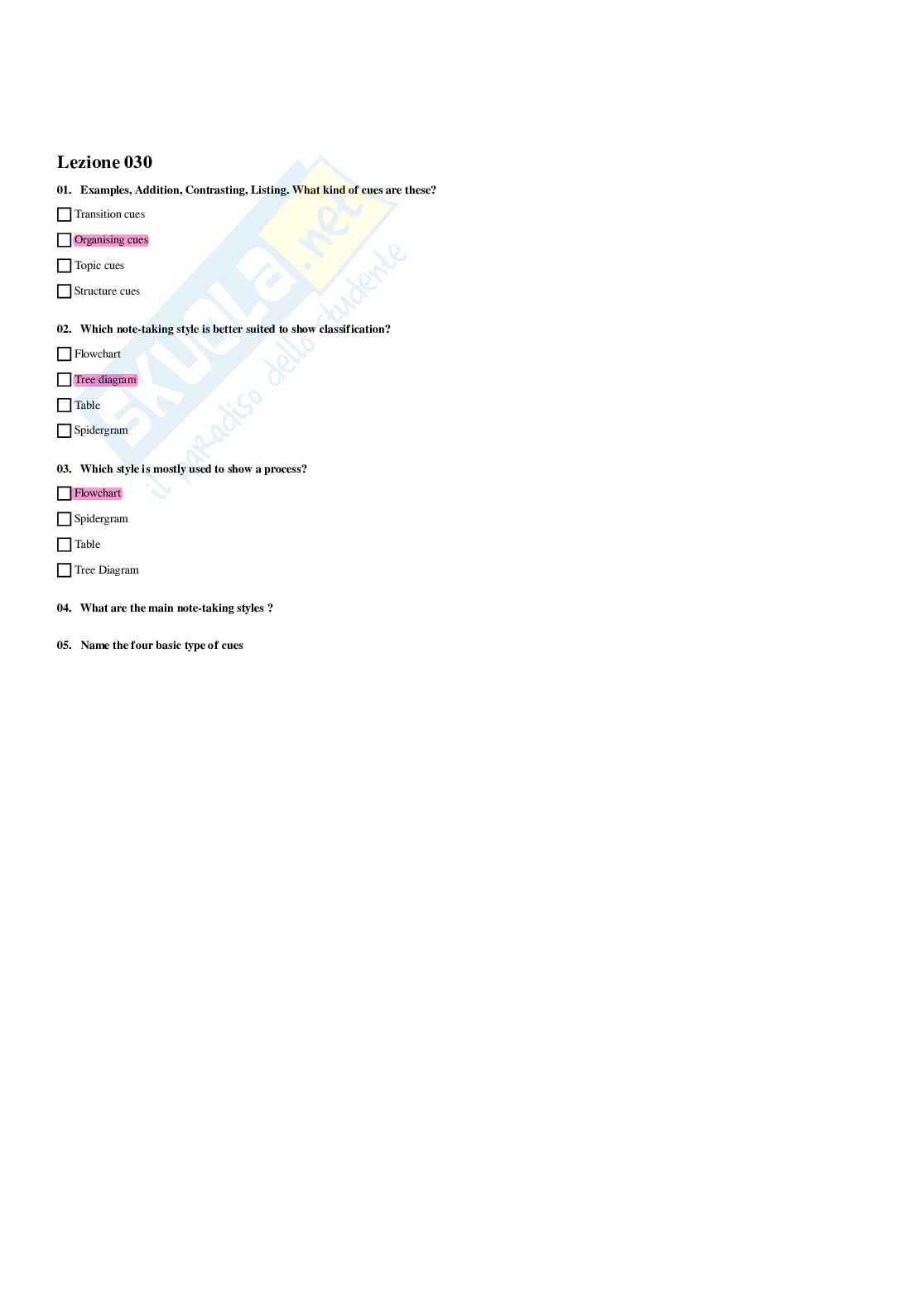 Paniere di Lingua inglese (2025) - Risposte multiple  Pag. 31