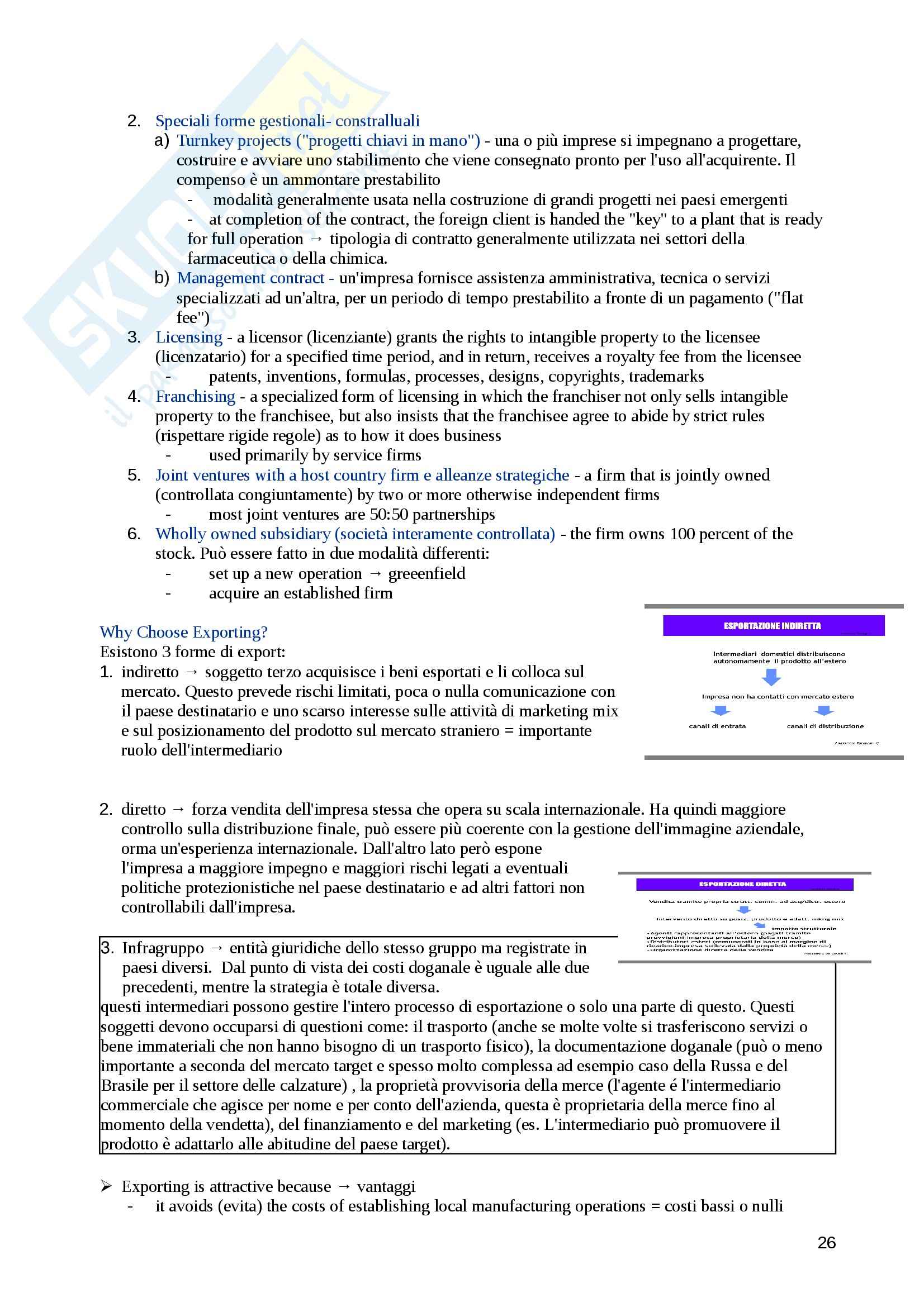 Riassunto esame Internazionalizzazione dei mercati, prof. Baroncelli, libro consigliato International Business Management, Hill Pag. 26