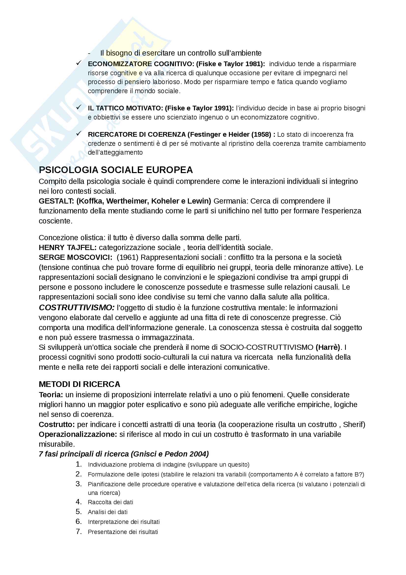 Riassunto esame Psicologia sociale, docente Camussi, libro consigliato Psicologia sociale, Crisp, R J Turner e Mosso C Pag. 2