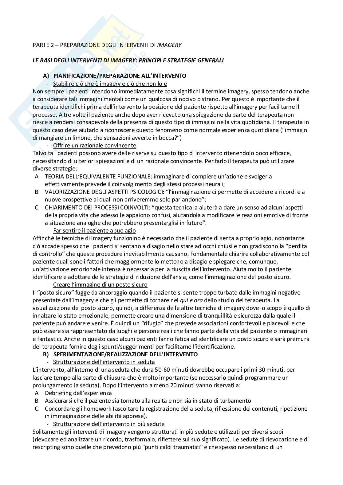 Riassunto esame Interventi cognitivo comportamentali per il disagio emotivo e cognitivo, Prof. Sica Claudio, libro consigliato Le tecniche immaginative in terapia cognitiva, Ann Hackmann, James Bennet-Levy, Emily Holmes Pag. 11