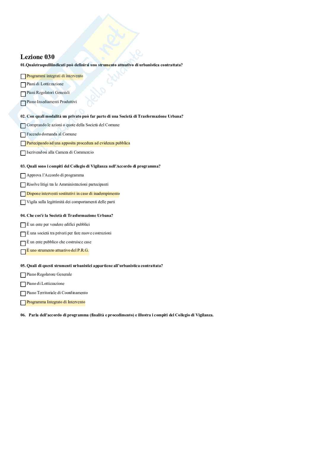 Diritto dell'edilizia e dell'urbanistica – Paniere risposte chiuse completo (150) – A.A. 2025/2026 Pag. 31