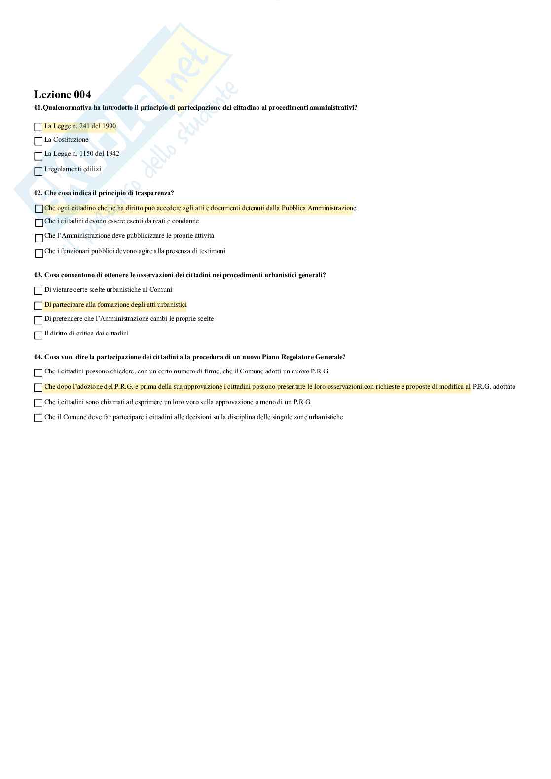 Diritto dell'edilizia e dell'urbanistica – Paniere risposte chiuse completo (150) – A.A. 2025/2026 Pag. 6