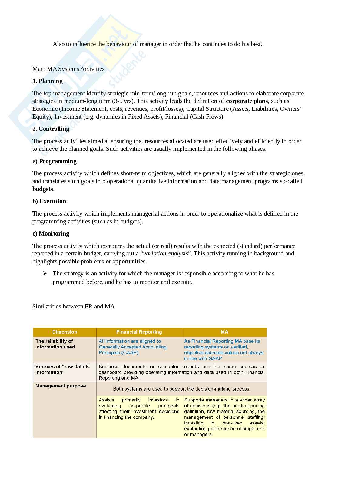 Appunti di Management control Pag. 2