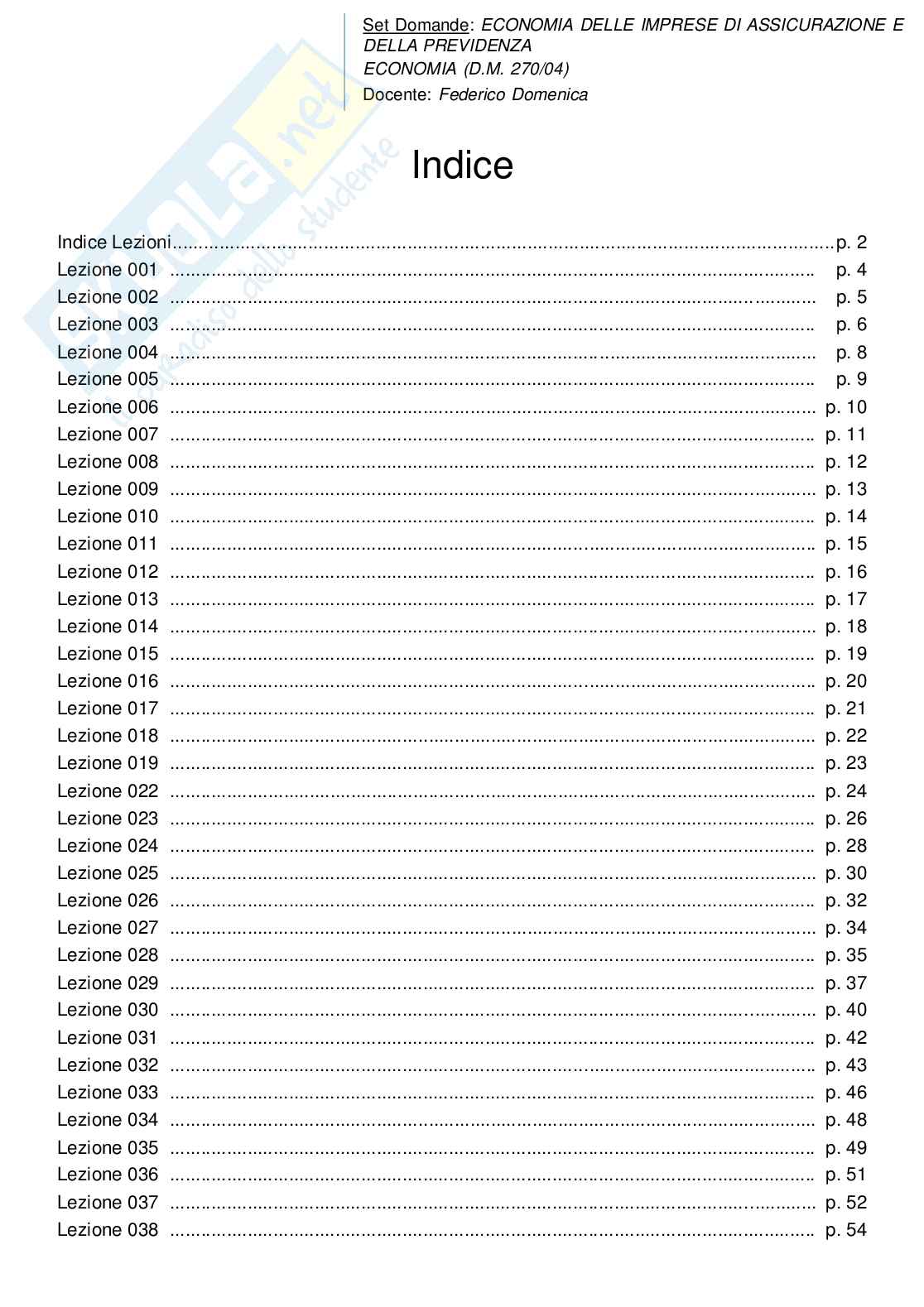 Risposte domande chiuse di Economia delle imprese di assicurazione e della previdenza aggiornate al 2024 Pag. 2
