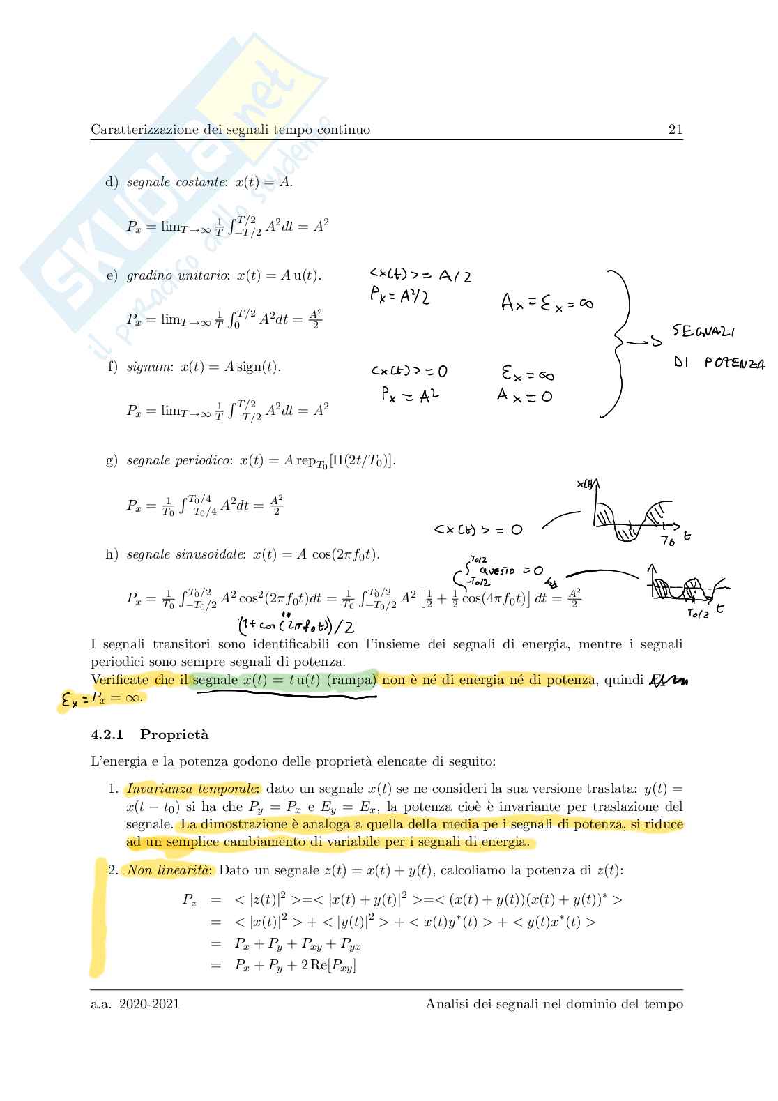 Appunti teoria dei segnali Pag. 21
