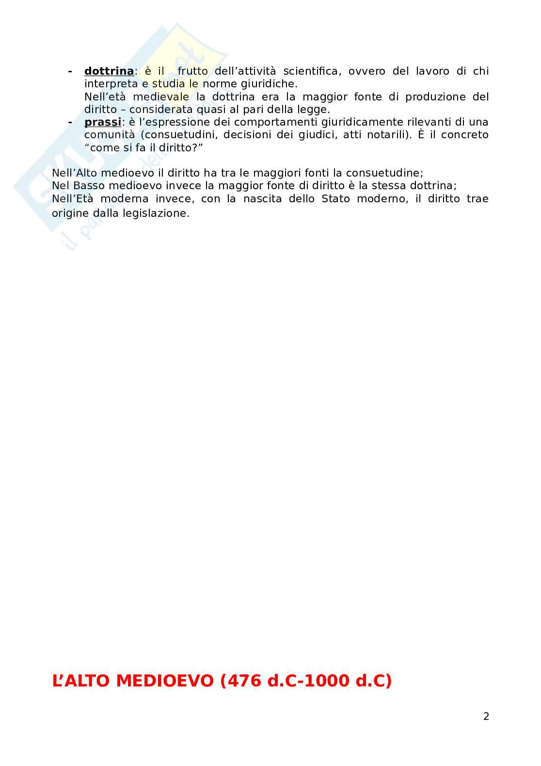 Diritto di storia medievale Pag. 2