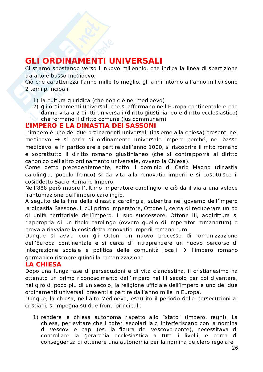 Diritto di storia medievale Pag. 26