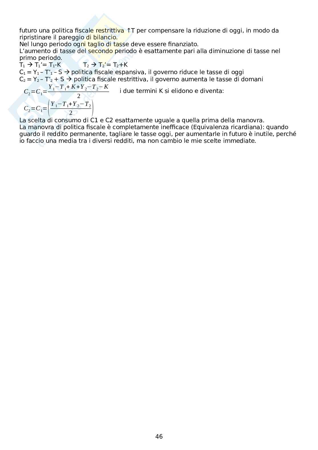 Prima parte Macroeconomia avanzata Pag. 46