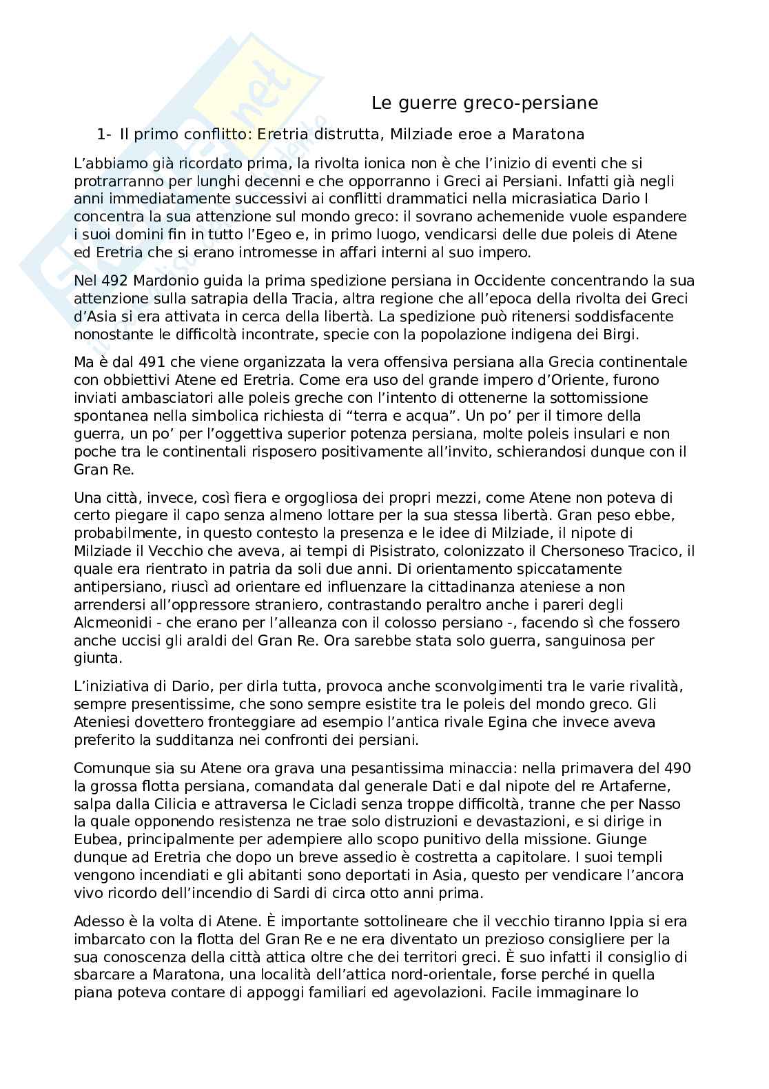 Riassunto esame Storia greca, Prof. Gallo Luigi, libro consigliato Storia greca, Gallo Pag. 1