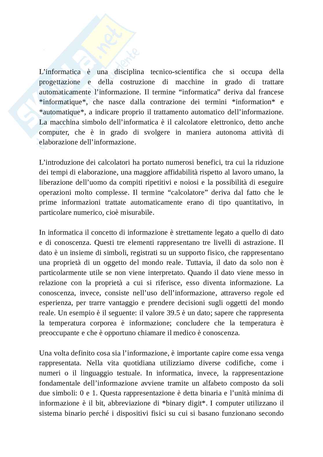 Appunti Informatica per umanisti Pag. 1