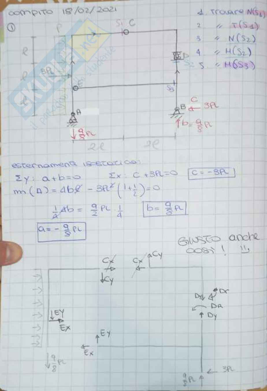Esercizi da me svolti per esame di Scienza delle costruzioni Pag. 26