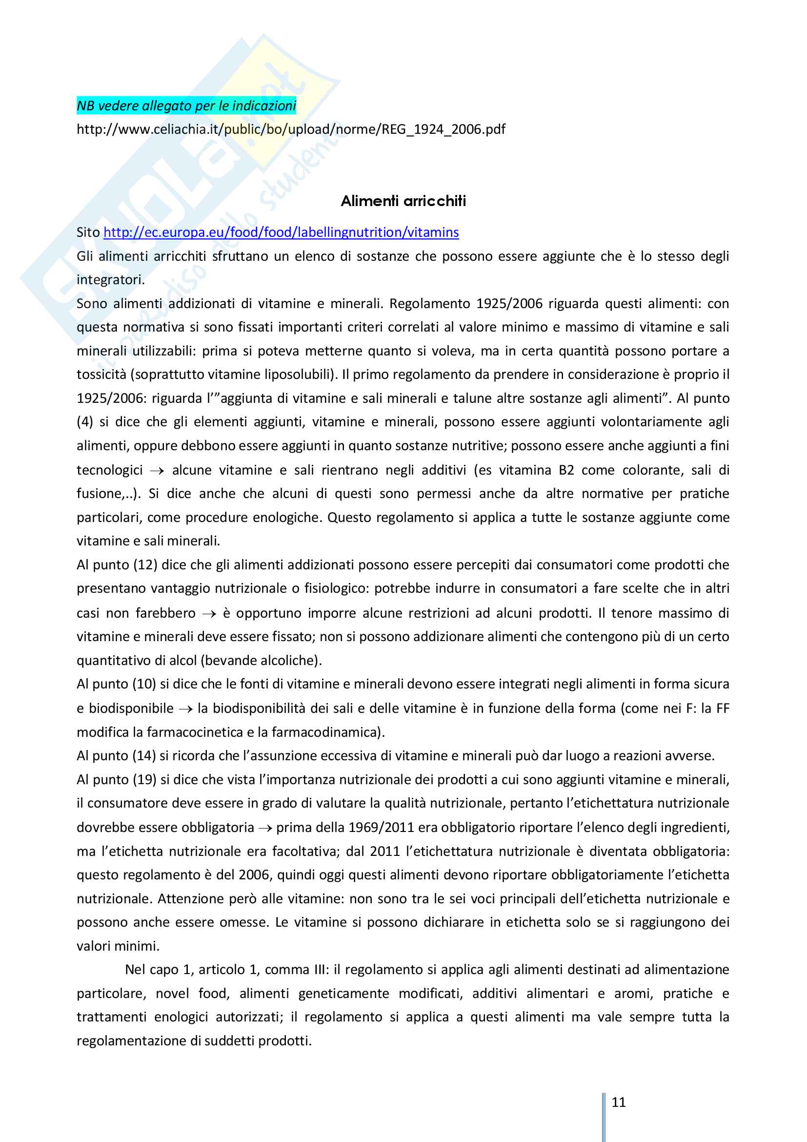 Integratori alimentari ed alimenti bioattivi Pag. 11