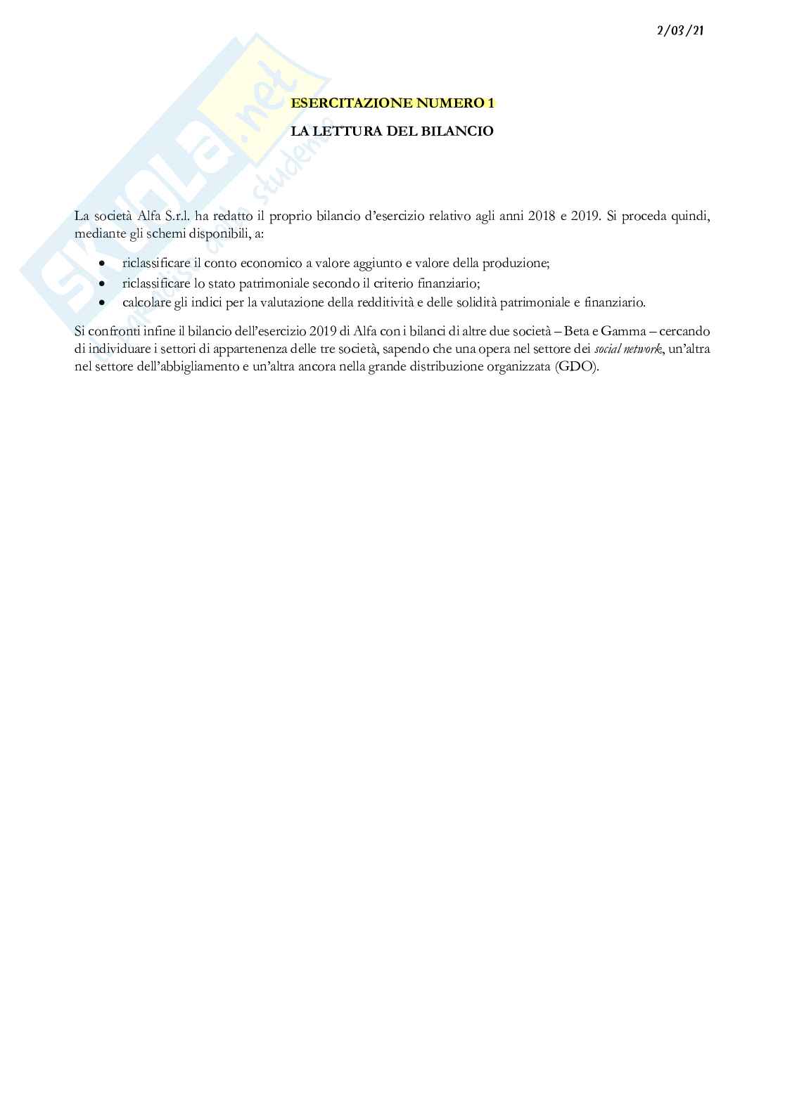 Esercitazioni svolte Economia e gestione delle imprese Pag. 2