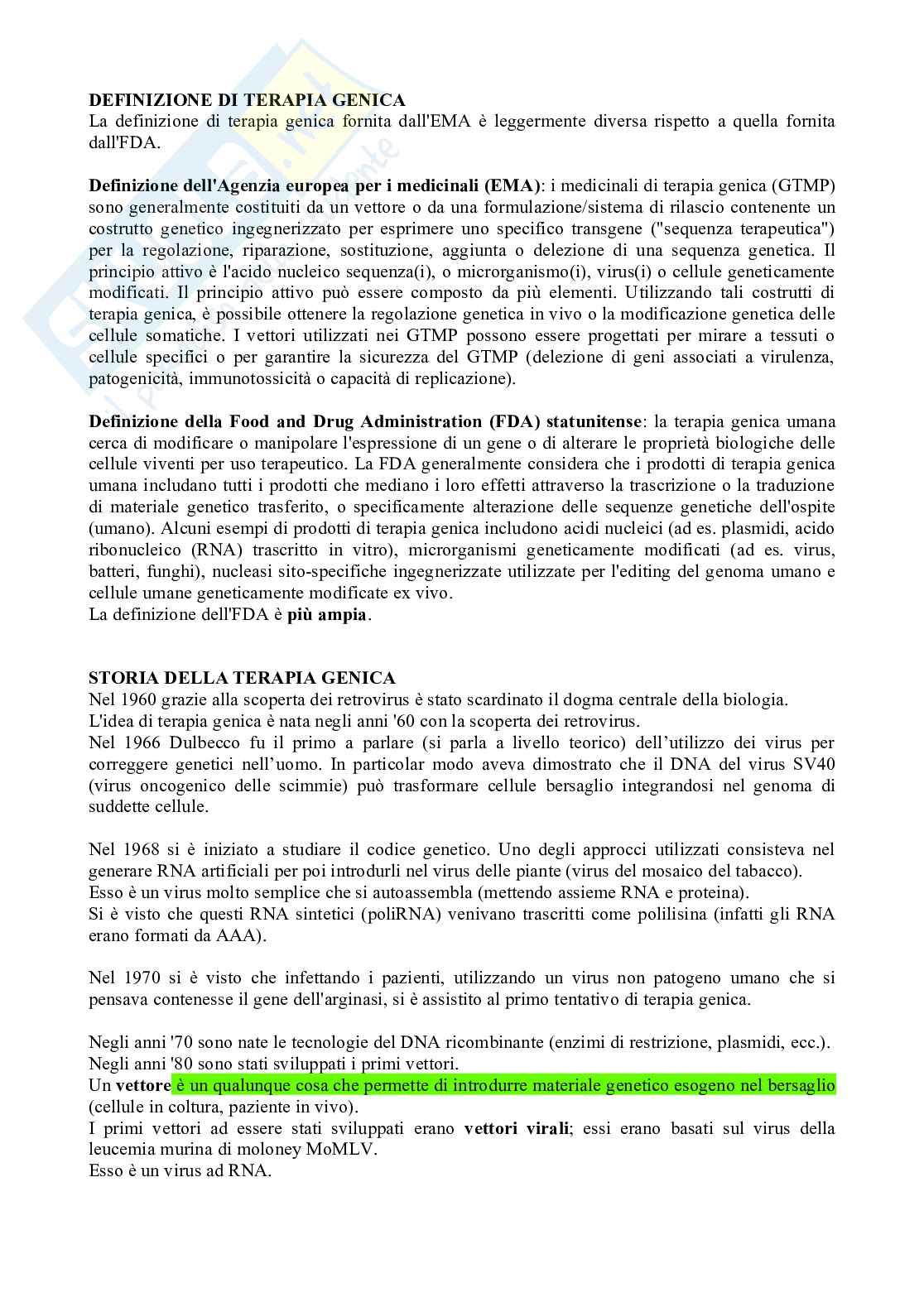Terapia genica nelle malattie umane Pag. 2