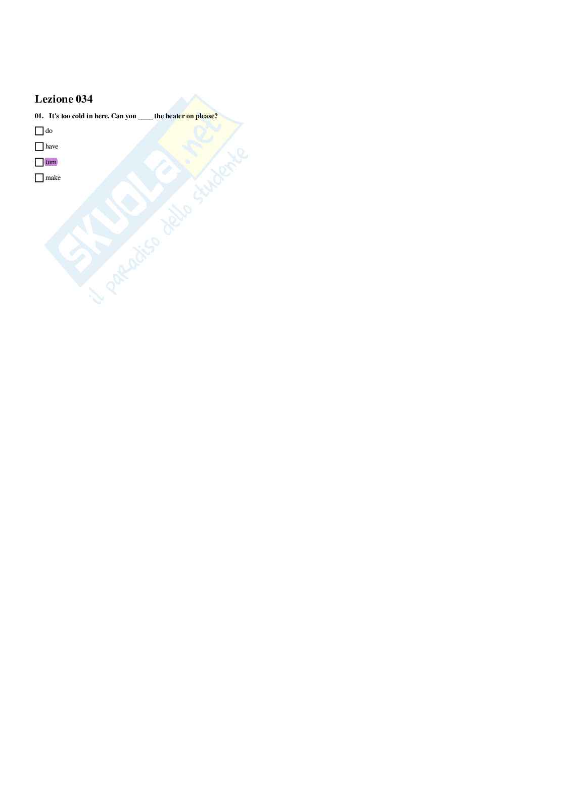 Paniere Inglese - Risposte multiple - aggiornato (2026) Pag. 36